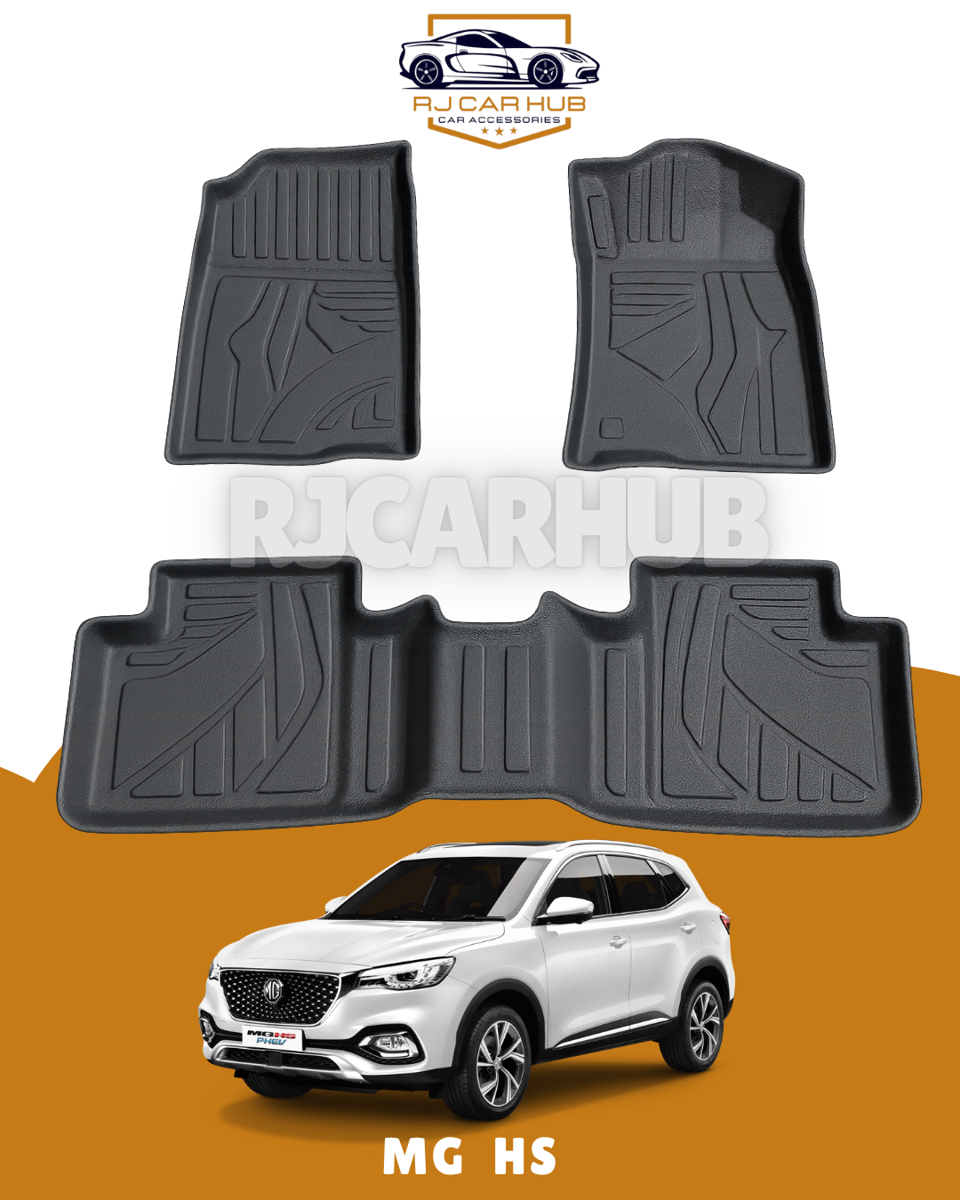 MG HS TPE FLOOR MATS 3 PCS BLACK
