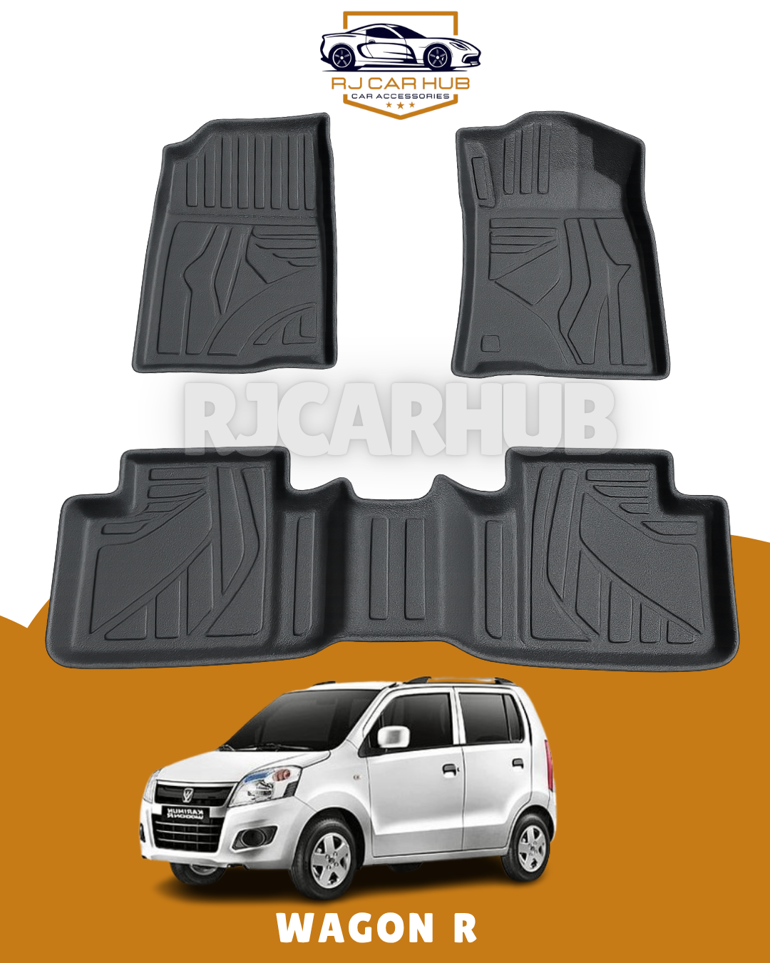 SUZUKI WAGON R TPE MATS 3 PCS BLACK