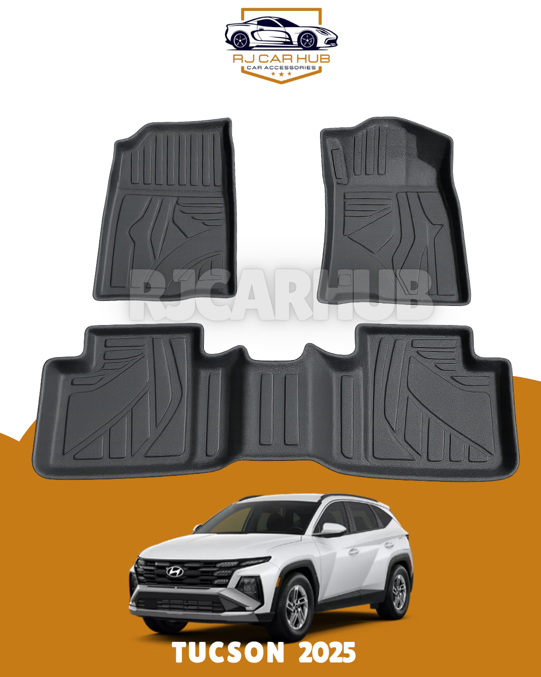 Hyundai Tucson 3 pcs 2025 TPE Floor Mats Black