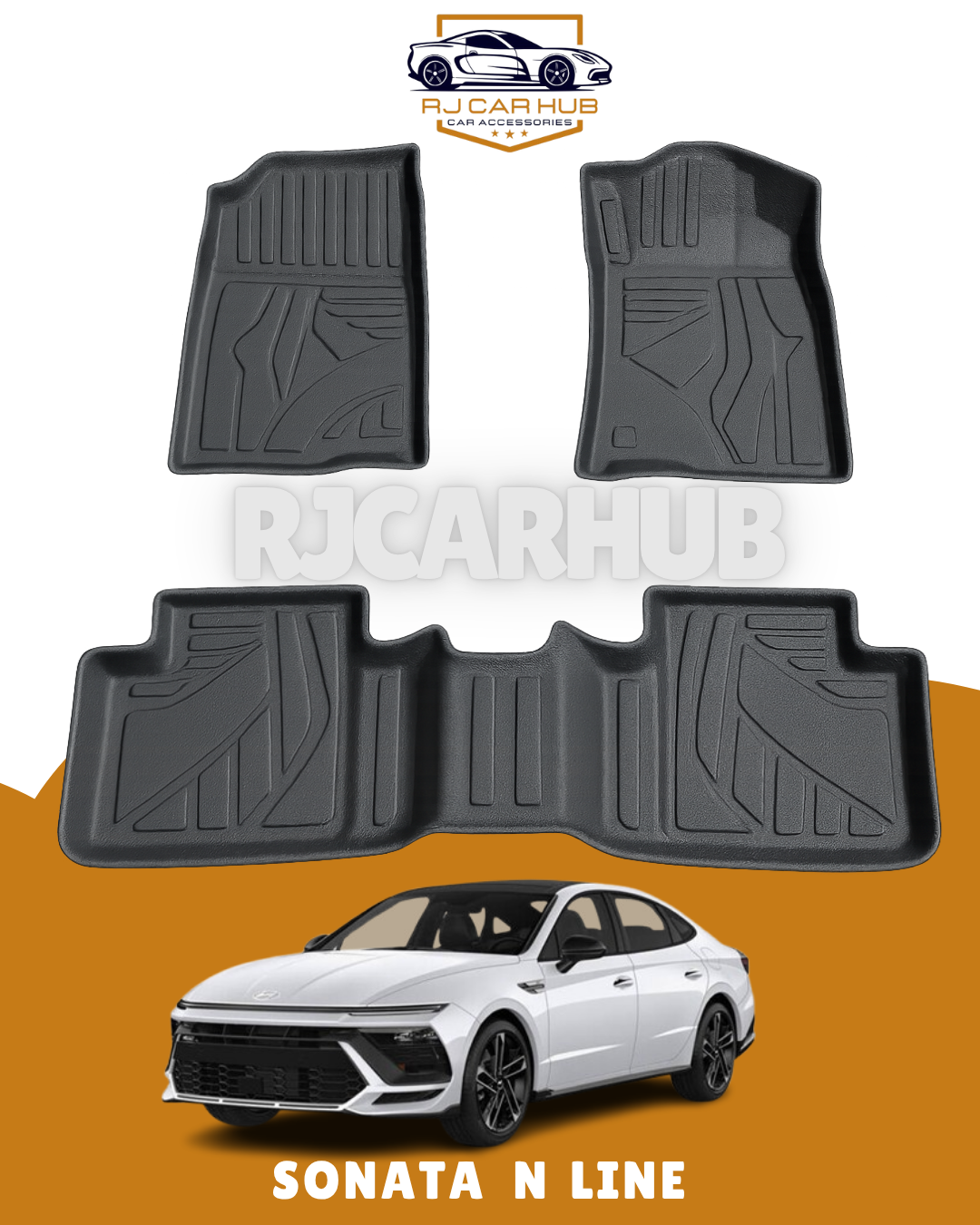 HYUNDAI SONATA N LINE TPE MATS 3 PCS - BLACK
