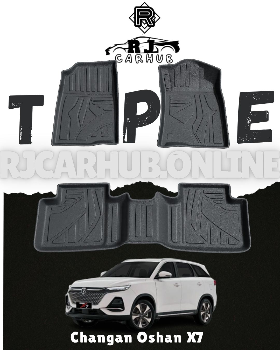 Changan Oshan X7 5 Seater TPE Floor Mats 4 PCS Model: 2022 - 2025 - Premium Car Accessories by RJCARHUB Pakistan