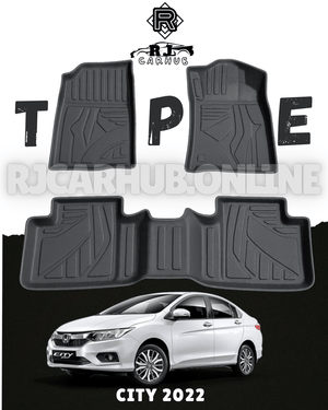 Honda City New TPE Floor Mats (Black) Model: 2022 - 2024 - Premium Car Accessories by RJCARHUB Pakistan