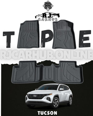 Hyundai Tucson TPE Floor Mats 3pcs (Black) Model 2021 - 2024 - Premium Car Accessories by RJCARHUB Pakistan