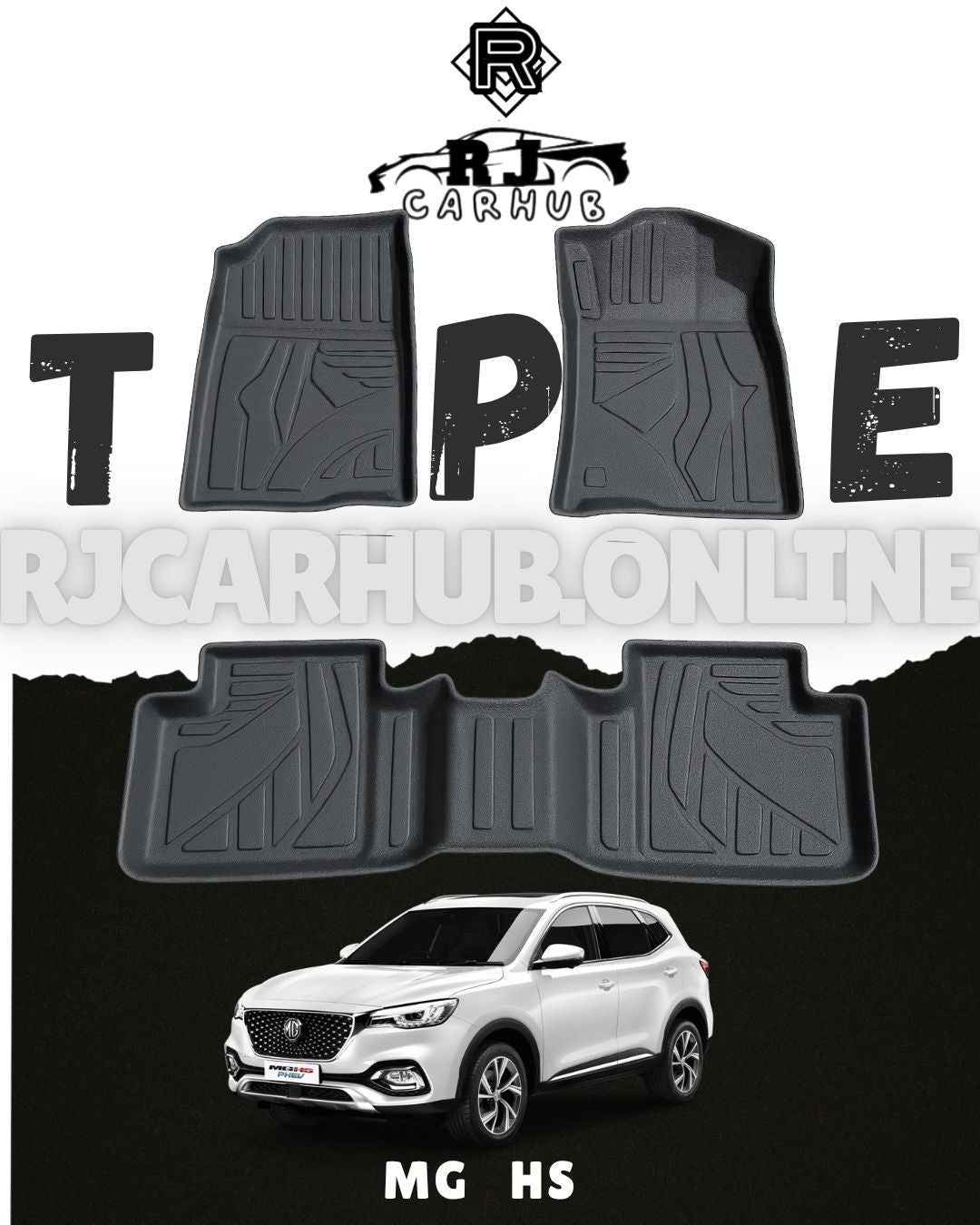 MG HS TPE FLOOR MATS 3 PCS BLACK - Premium Car Accessories by RJCARHUB Pakistan