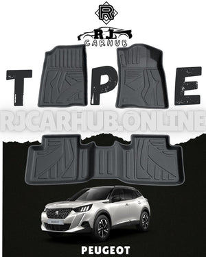 PEUGEOT TPE FLOOR MATS BLACK 3 PCS 2008 - Premium Car Accessories by RJCARHUB Pakistan
