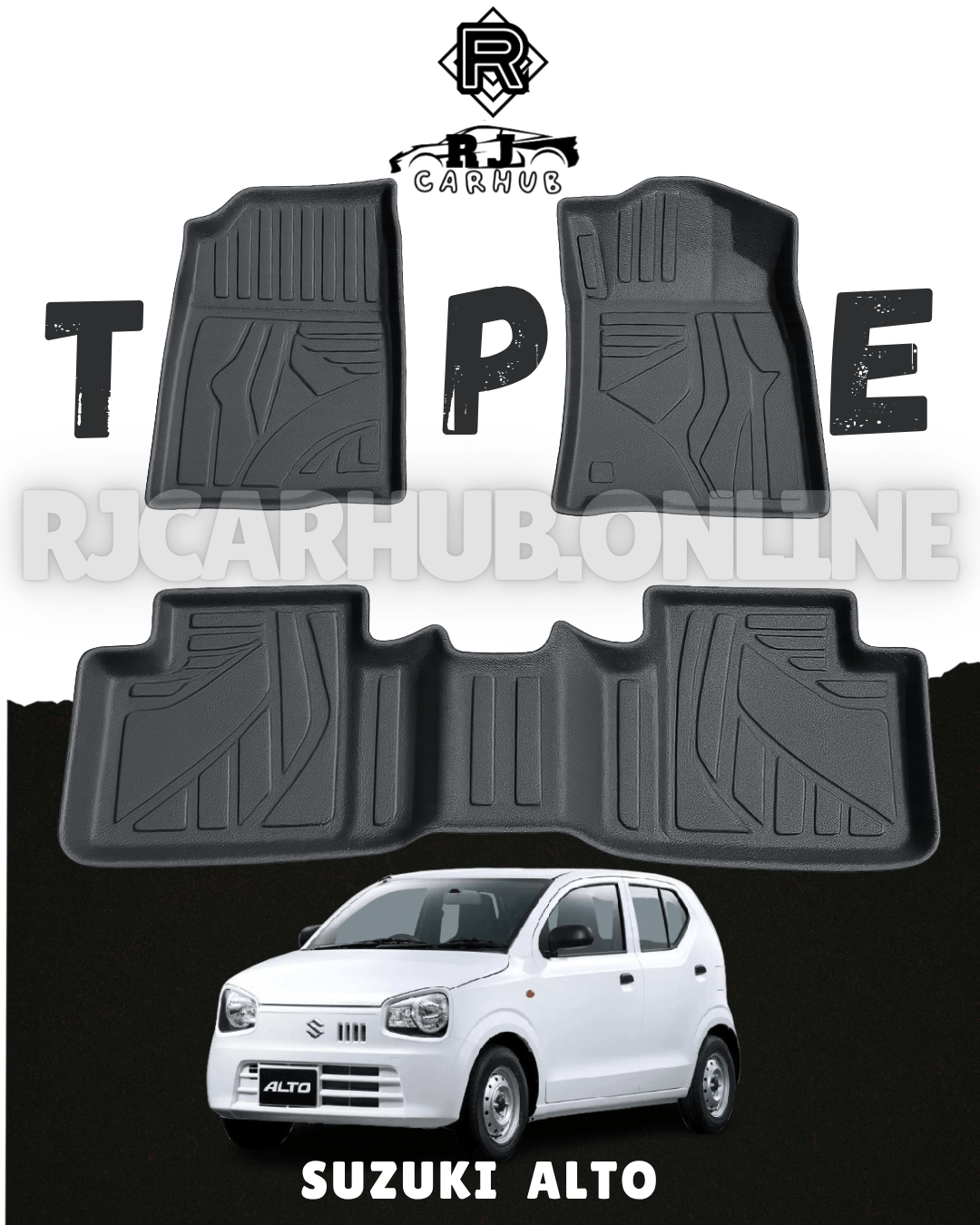 SUZUKI ALTO TPE Floor Mats 3 pcs (2018 - 2025) - Premium Car Accessories by RJCARHUB Pakistan