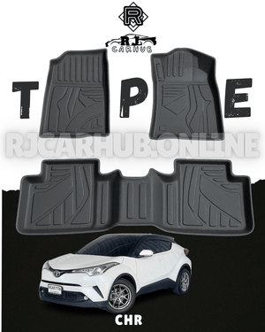 Toyota CHR 2018 - 2025 TPE Floor Mats 3 pcs Black - Premium Car Accessories by RJCARHUB Pakistan