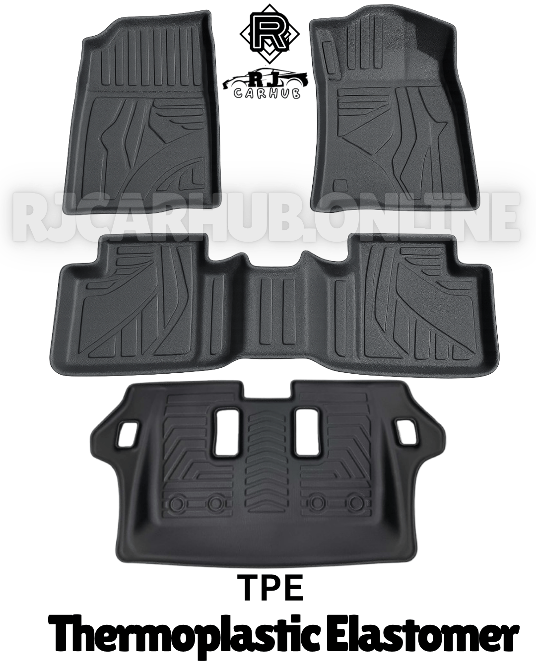 Toyota Fortuner LEGENDER TPE Mats ( 4 PCS ) Black 2023 - Premium Car Accessories by RJCARHUB Pakistan