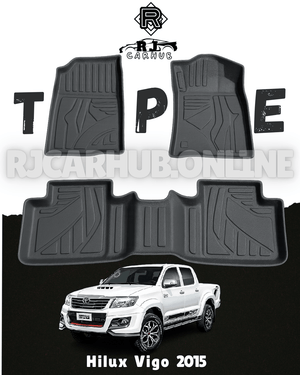Toyota Hilux Vigo 2015 - 2020 TPE Mats ( 3 PCS ) - Premium Car Accessories by RJCARHUB Pakistan
