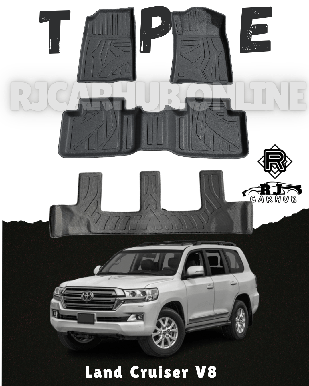 Toyota Land Cruiser V8 FJ200 TPE Mats (4 PCS ) - Premium Car Accessories by RJCARHUB Pakistan