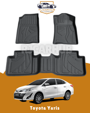 Toyota Yaris ( 2020 - 2024 ) TPE Floor Mats Black 3 PCS - Premium Car Accessories by RJCARHUB Pakistan