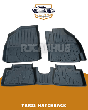 Yaris Hatchback Japaneses Model TPE Floor Mats 3PCS Black - Premium Car Accessories by RJCARHUB Pakistan