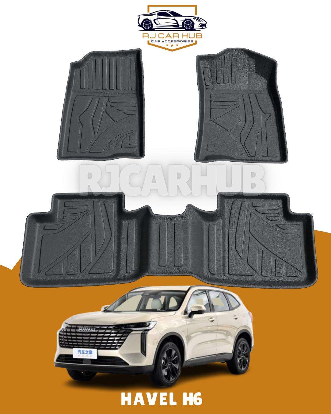 Haval H6 TPE Floor Mats 3 PCS (Black)