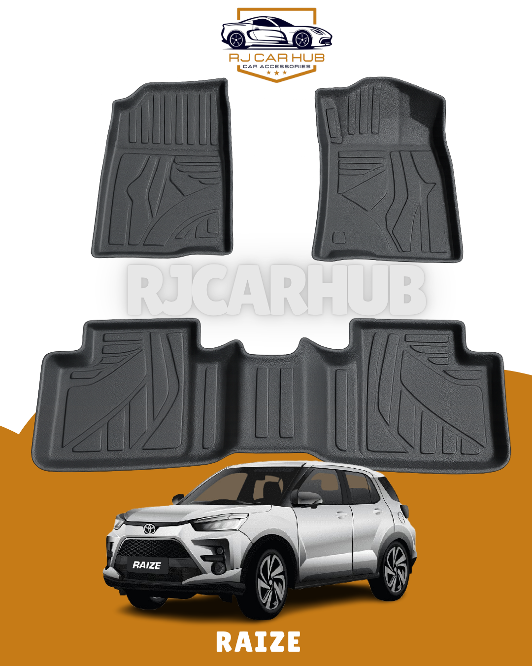 Toyota Raize TPE Floor Mats (Black)