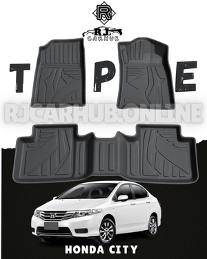 Honda City TPE Floor Mat Black 3 Pcs - Model 2009 - 2021 - Premium Car Accessories by RJCARHUB Pakistan