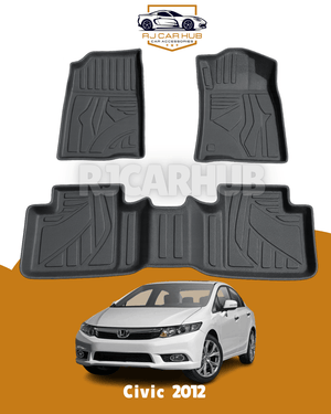 Honda Civic Rebirth 2012 TPE Floor Mats Black 3 PCS - Premium Car Accessories by RJCARHUB Pakistan