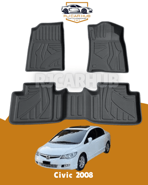 Honda Civic Reborn 2008 TPE Floor Mats Black 3 PCS - Premium Car Accessories by RJCARHUB Pakistan