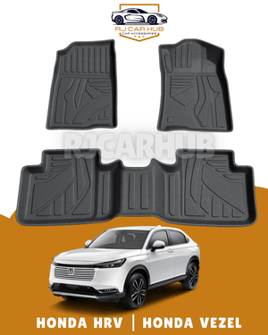 Honda HRV | Honda Vezel TPE Floor Mat Black (3 PCS ) - Model 2022 - 2024 - Premium Car Accessories by RJCARHUB Pakistan