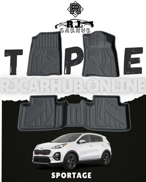 Kia Sportage TPE Floor Mats 3 PCS (Black) Model: 2020 - 2024 - Premium Car Accessories by RJCARHUB Pakistan
