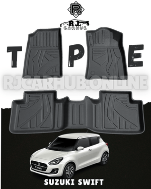 Suzuki Swift TPE Floor Mat Black 3 Pcs - Model 2022 - 2024 - Premium Car Accessories by RJCARHUB Pakistan