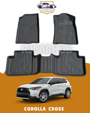 Toyota Corolla Cross TPE Floor Mats 3 pcs Black - Premium Car Accessories by RJCARHUB Pakistan