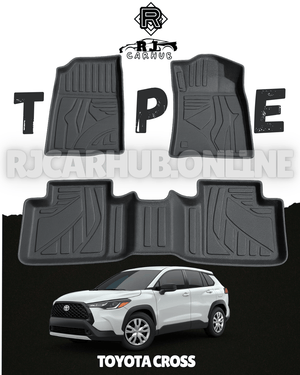 Toyota Corolla Cross TPE Floor Mats 3 pcs Black - Premium Car Accessories by RJCARHUB Pakistan