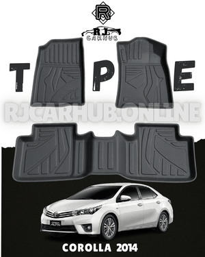 Toyota Corolla TPE Floor Mats 3 PCS (Black) Model 2014 - 2018 - Premium Car Accessories by RJCARHUB Pakistan