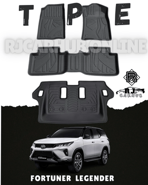 Toyota Fortuner LEGENDER TPE Mats ( 4 PCS ) Black 2023 - Premium Car Accessories by RJCARHUB Pakistan