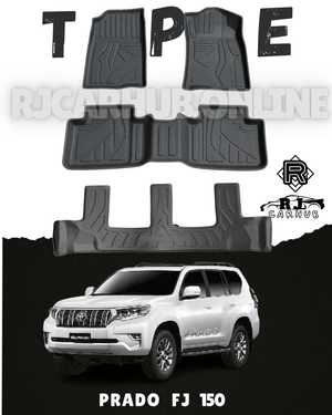 Toyota Prado FJ150 TPE Floor Mats 4pc (Black) Model 2009 - 2020 - Premium Car Accessories by RJCARHUB Pakistan
