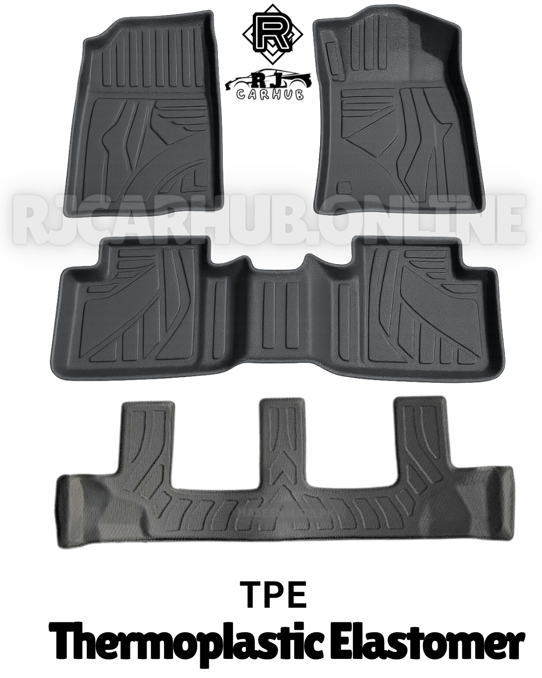Toyota Prado FJ150 TPE Floor Mats 4pc (Black) Model 2009 - 2020 - Premium Car Accessories by RJCARHUB Pakistan