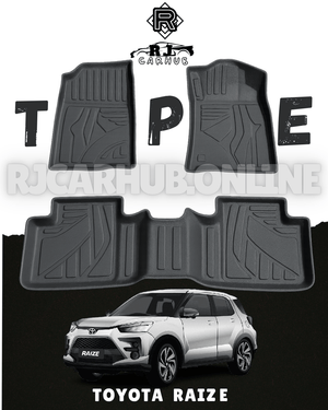 Toyota Raize Rubber Floor Mats (Black) Model: 2022 - 2024 - Premium Car Accessories by RJCARHUB Pakistan